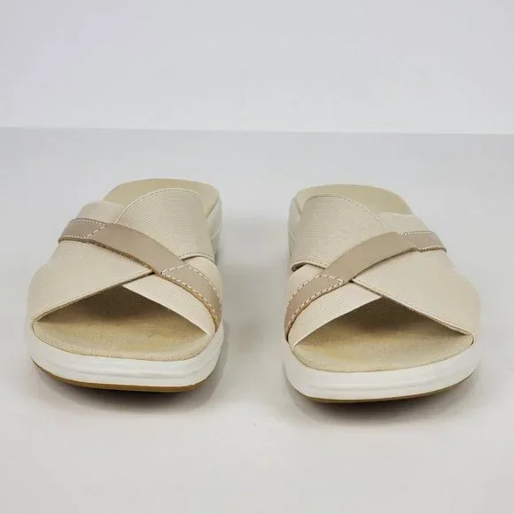 Easy Spirit Squint Beige Tan Fabric Leather Upper Slip On Sandal Size 6 1/2M - Picture 6 of 14